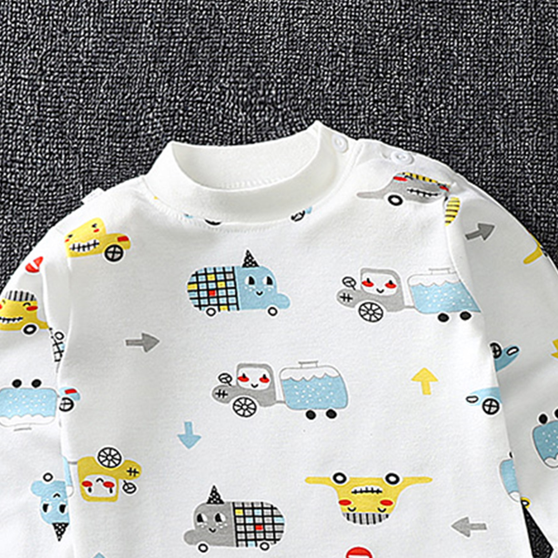 Minimalist Autumn 2-Piece Unisex Baby Pajama Set, Ages 12-24 Months | Color: White | Image 2