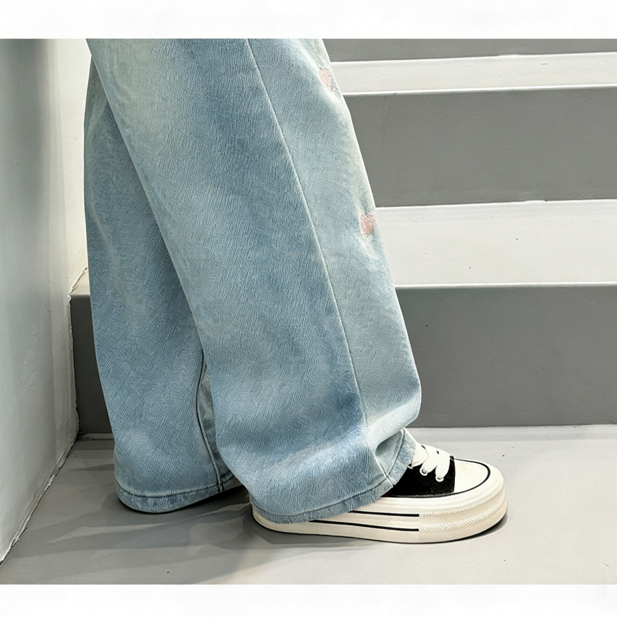 Trendy Autumn Girls' Jeans, Ages 2-9 | Color: Blue | Image 2