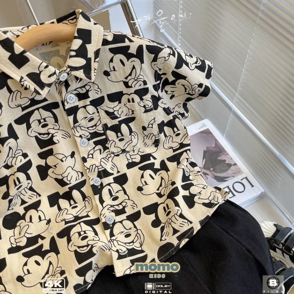 Modern Chic All-Season Casual Sporty Summer Boys' Shirt, Ages 2-11 | Color: As the Picture | Image 1