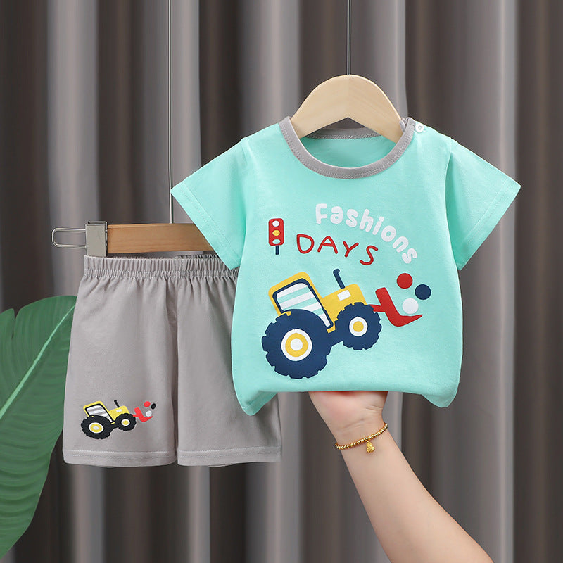 Minimalist Summer 2-Piece Boys' Pajama Set, Ages 2-7 | Color: Style 2 | Image 1