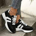 Modern Chic All-Season PU/Artificial Leather/Microfiber Leather Women's Fashion Sneaker | Color: Black | Image 1