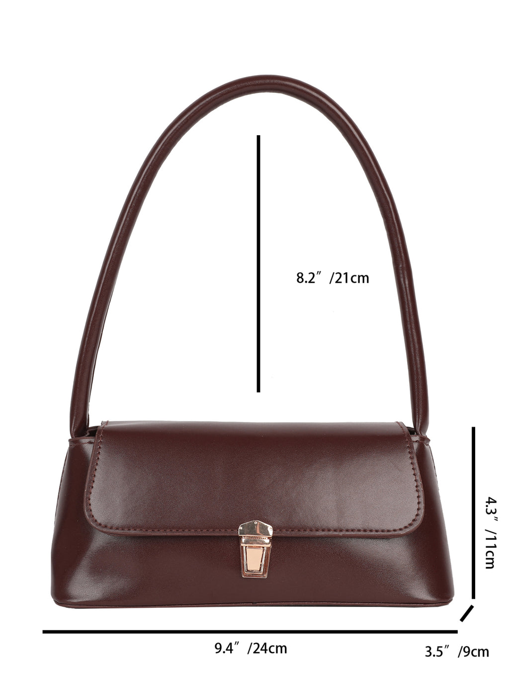 Modern Chic All-Season PU/Artificial Leather/Microfiber Leather Women's Shoulder Bags Underarm Bags | Color: Deep Brown | Image 2