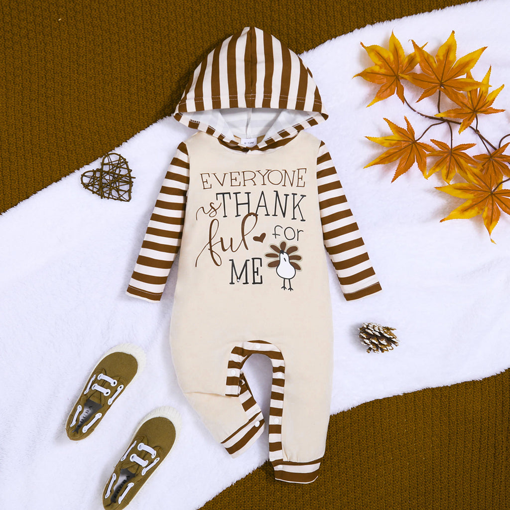Minimalist Autumn Unisex Baby Jumpsuit, Ages 0-6 Months | Color: Apricot | Image 1