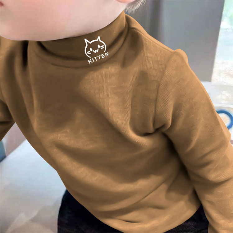 Minimalist Winter Unisex Kids' T-Shirt, Ages 3-14 | Color: Coffee | Image 3