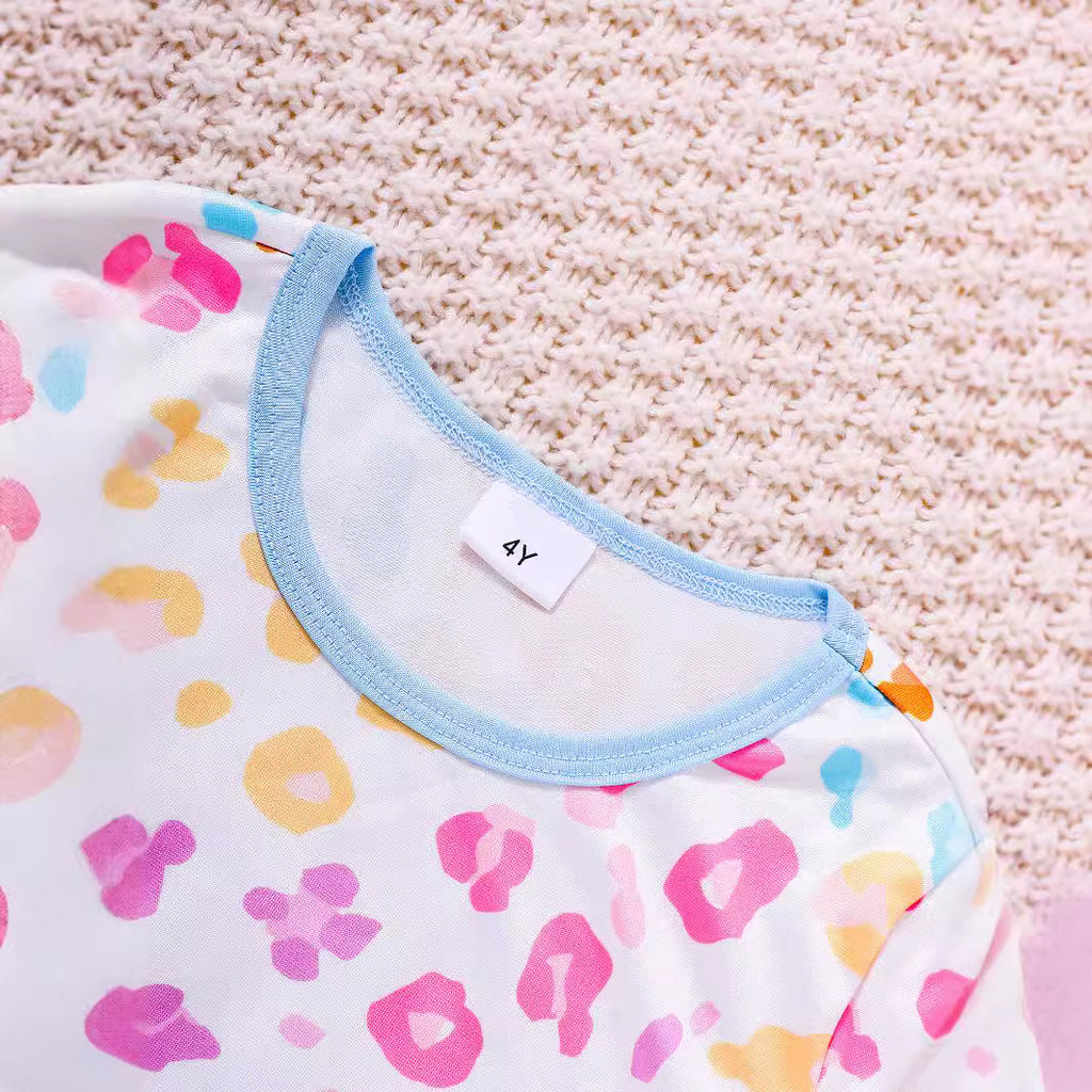 Sweet & Cute Autumn 2-Piece Girls' Pants Suit, Ages 2-7 | Color: Flower | Image 2