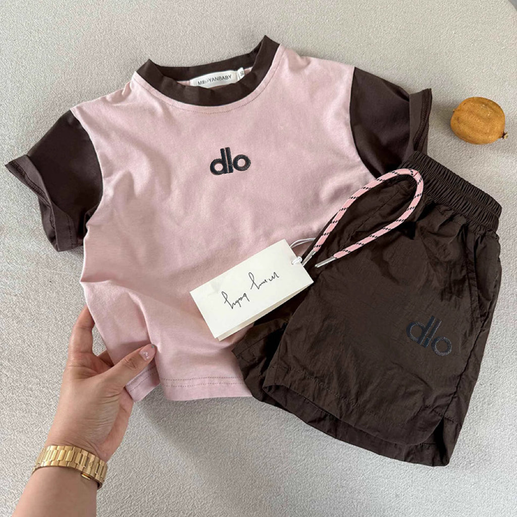 Modern Chic All-Season Casual Sporty Summer 2-Piece Unisex Kids' Pants Suit, Ages 2-9 | Color: Pink | Image 1