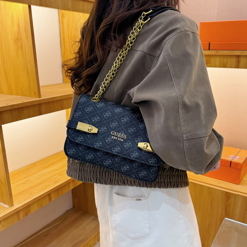 Modern Chic All-Season PU/Artificial Leather/Microfiber Leather, Cloth / Textile Women's Shoulder Bags Underarm Bags | Color: Black | Image 2