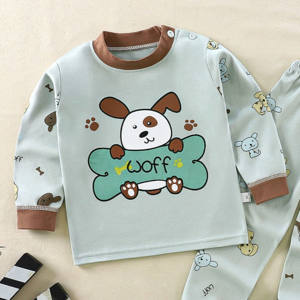 Minimalist Autumn 2-Piece Unisex Baby Pajama Set, Ages 6-24 Months | Color: Light Green | Image 3