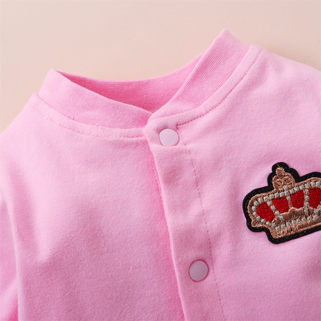 Minimalist Autumn 2-Piece Baby Girls' Jumpsuit, Ages 0-6 Months | Color: Pink | Image 2