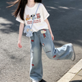 Modern Chic All-Season Minimalist Summer 2-Piece Girls' Pants Suit, Ages 6-13 | Color: As the Picture | Image 1