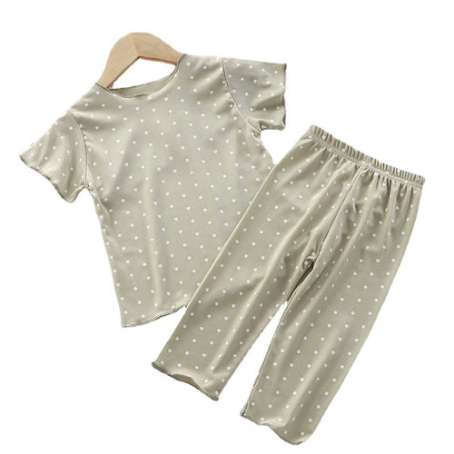 Minimalist Summer 2-Piece Baby Girls' Pajama Set, Ages 3-24 Months | Color: Green | Image 2