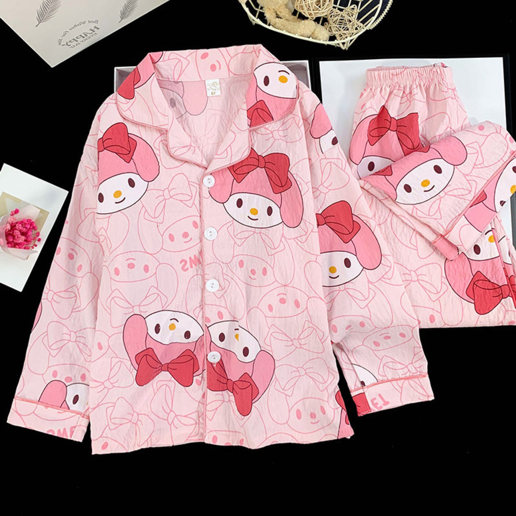 Casual Sporty Autumn 2-Piece Girls' Pajama Set, Ages 2-11 | Color: Style 2 | Image 3