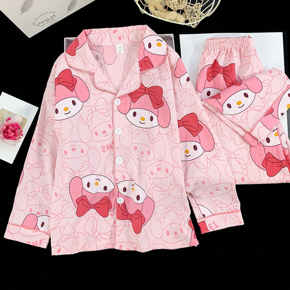 Casual Sporty Autumn 2-Piece Girls' Pajama Set, Ages 2-11 | Color: Style 2 | Image 3