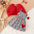Elegant Autumn 2-Piece Baby Girls' Dress Suit, Ages 0-24 Months | Color: Red | Image 1
