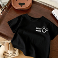 Casual Sporty Summer Unisex Kids' T-Shirt, Ages 2-9 | Color: Black | Image 1
