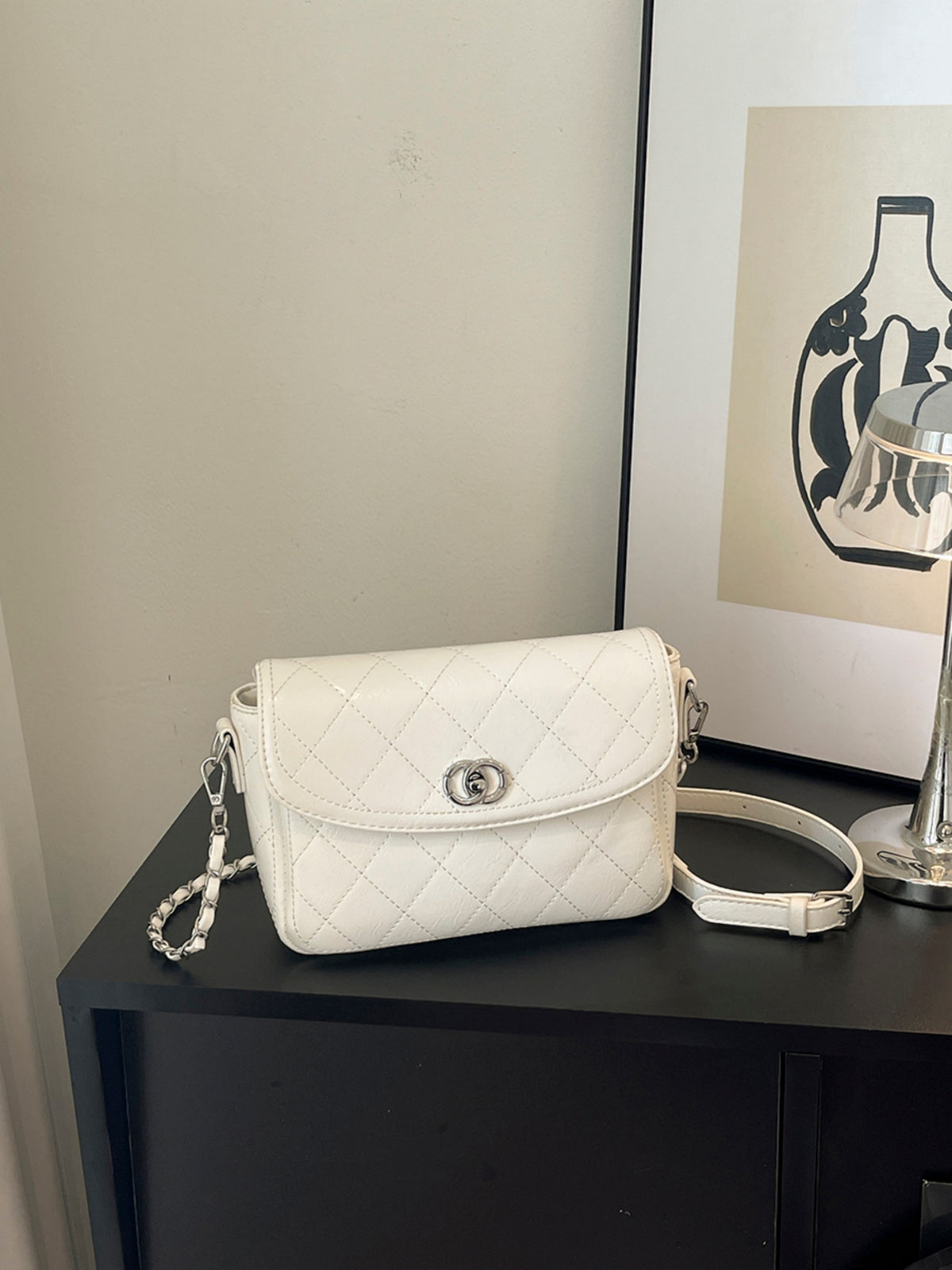 Modern Chic All-Season PU/Artificial Leather/Microfiber Leather Women's Crossbody Bags Other Bags | Color: White | Image 2