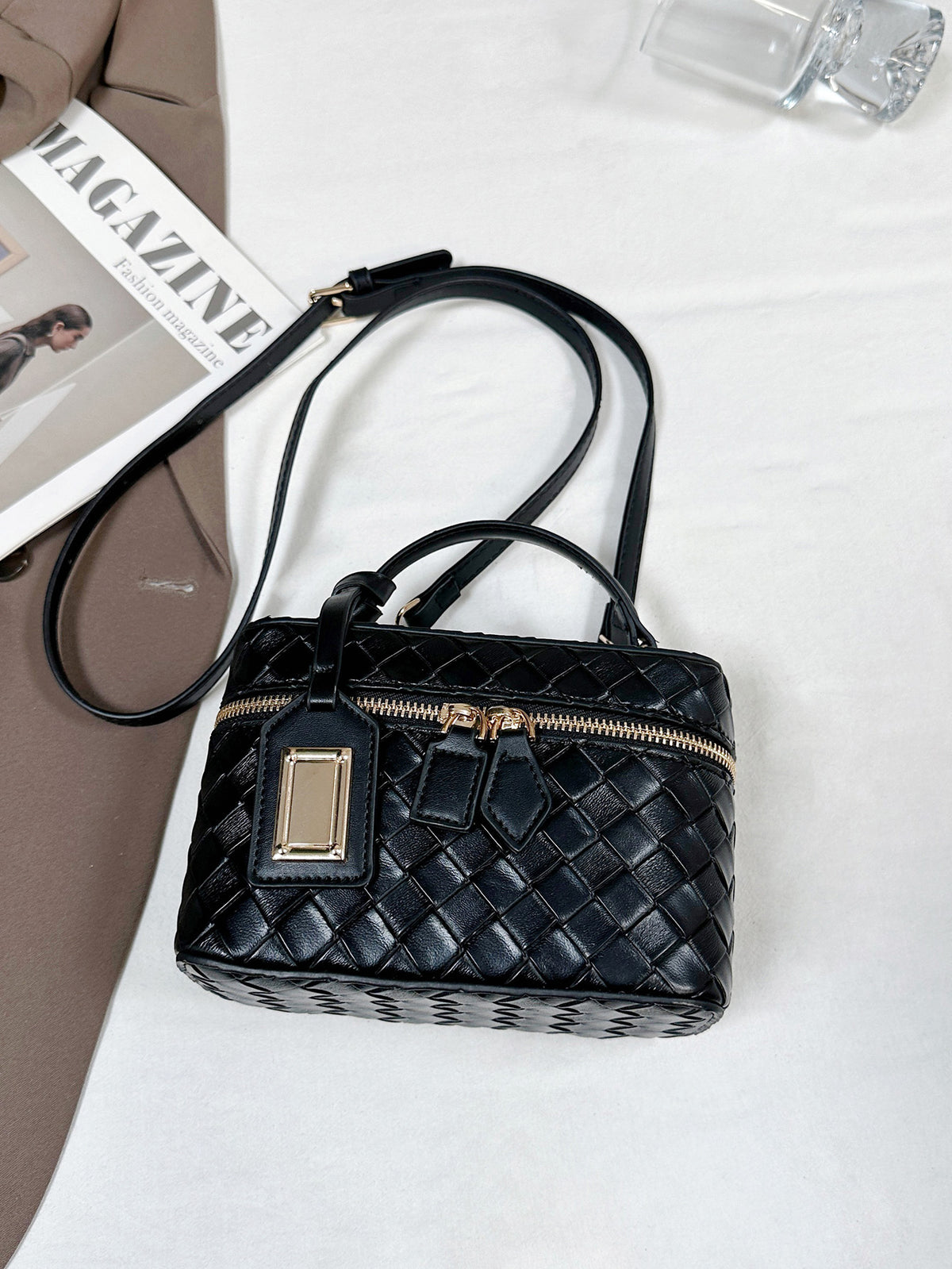 Modern Chic All-Season PU/Artificial Leather/Microfiber Leather Women's Crossbody Bags Box Bags | Color: Black | Image 2