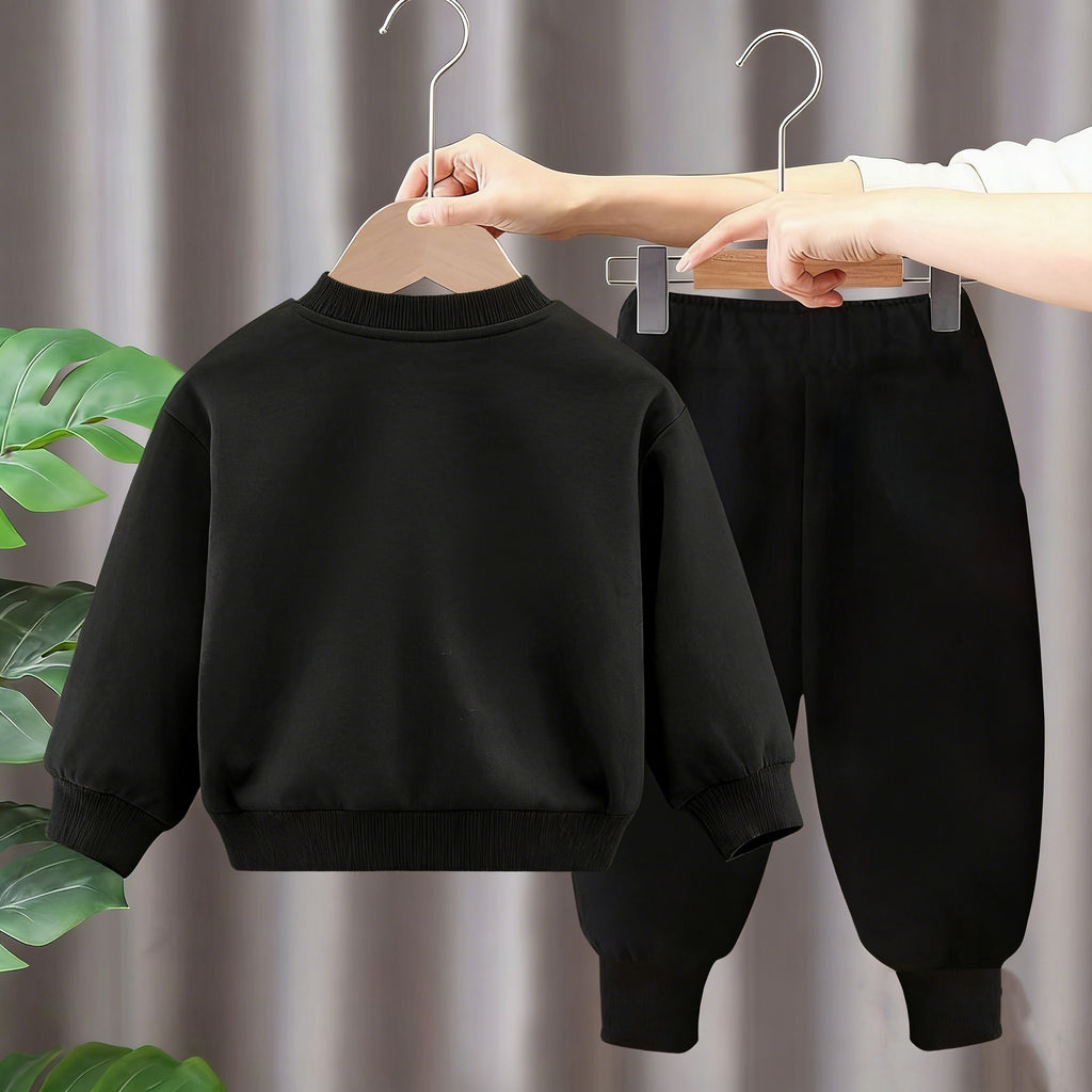 Minimalist Autumn 2 Pcs 2-13years Girls Pants Suit | Color: Black | Image 2