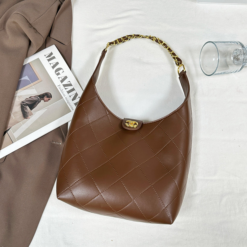 Modern Chic All-Season PU/Artificial Leather/Microfiber Leather Women's Handbags Tote Bags | Color: Coffee | Image 3