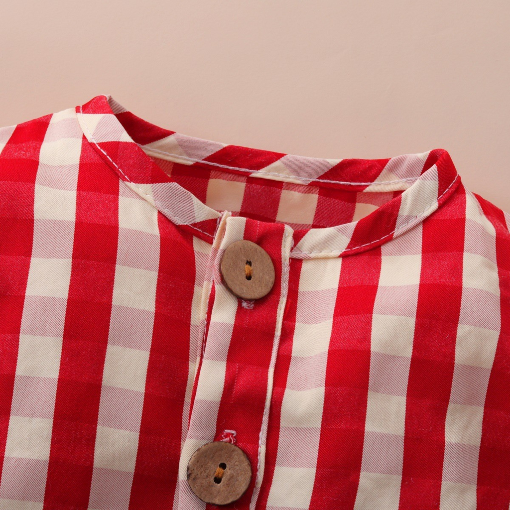 Minimalist Autumn Unisex Baby Jumpsuit, Ages 0-12 Months | Color: Red | Image 2
