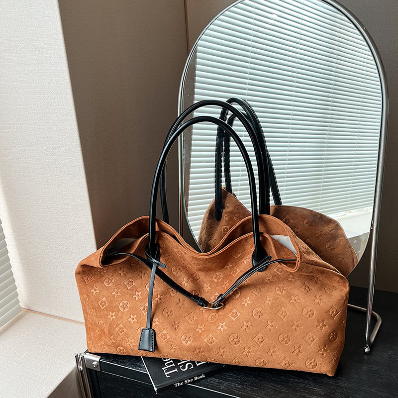 Modern Chic All-Season PU/Artificial Leather/Microfiber Leather, Suede/Oxford/Scrub Women's Shoulder Bags Tote Bags | Color: Brown | Image 1