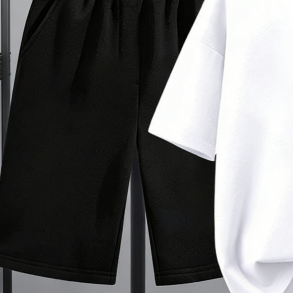 Modern Chic All-Season Minimalist Summer 2-Piece Boys' Pants Suit, Ages 4-14 | Color: White | Image 2
