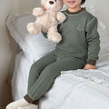 Minimalist Winter 2-Piece Boys' Pajama Set, Ages 2-9 | Color: Green | Image 1