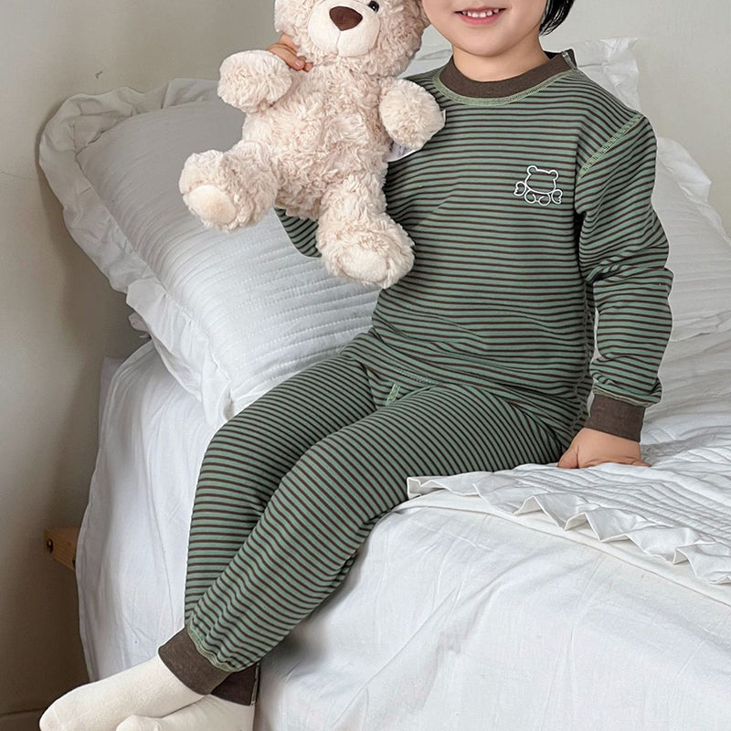 Minimalist Winter 2-Piece Boys' Pajama Set, Ages 2-9 | Color: Green | Image 1