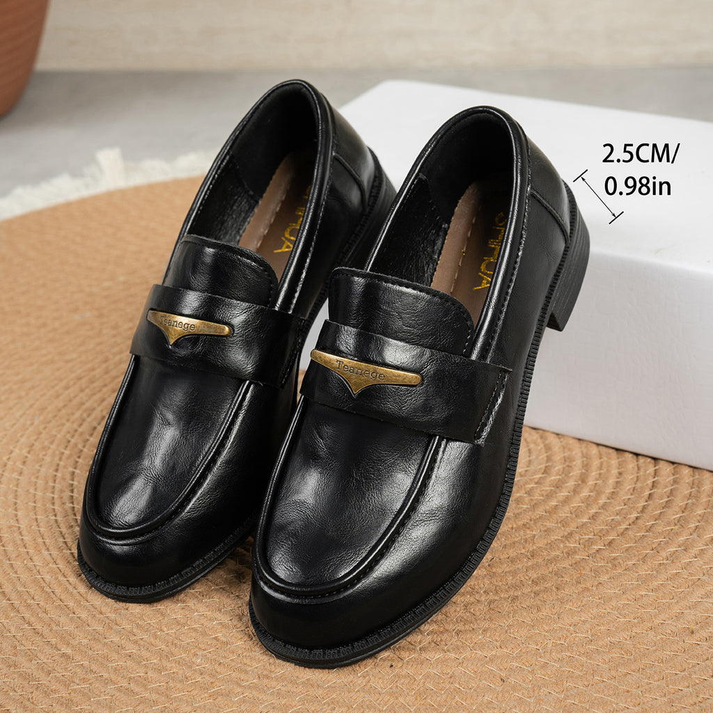Modern Chic All-Season PU/Artificial Leather/Microfiber Leather Women's Flat Shoes | Color: Black | Image 2