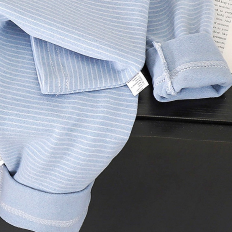 Minimalist Winter 2-Piece Unisex Kids' Pajama Set, Ages 2-9 | Color: Blue | Image 2