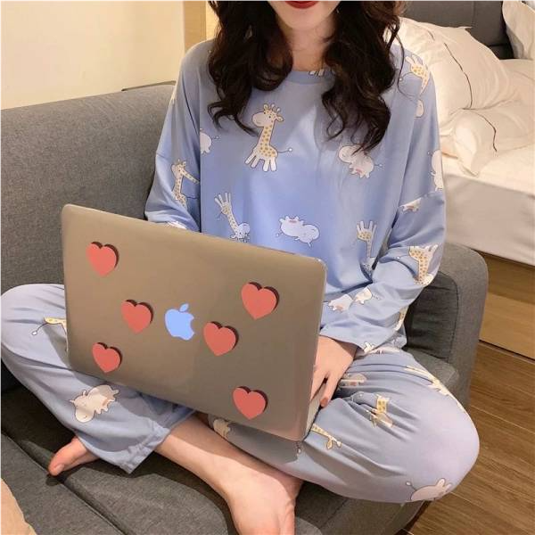 Sweet Feminine All-Season 2 Pcs Women 's Long Sleeve Sleep Set | Color: Style 2 | Image 1