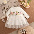 Sweet & Cute Spring Baby Girls' Dress, Ages 3-24 Months | Color: White | Image 1