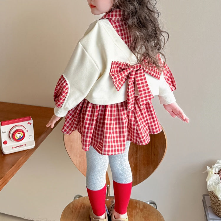 Sweet & Cute Winter 2-Piece Girls' Dress Suit, Ages 2-9 | Color: Red | Image 2
