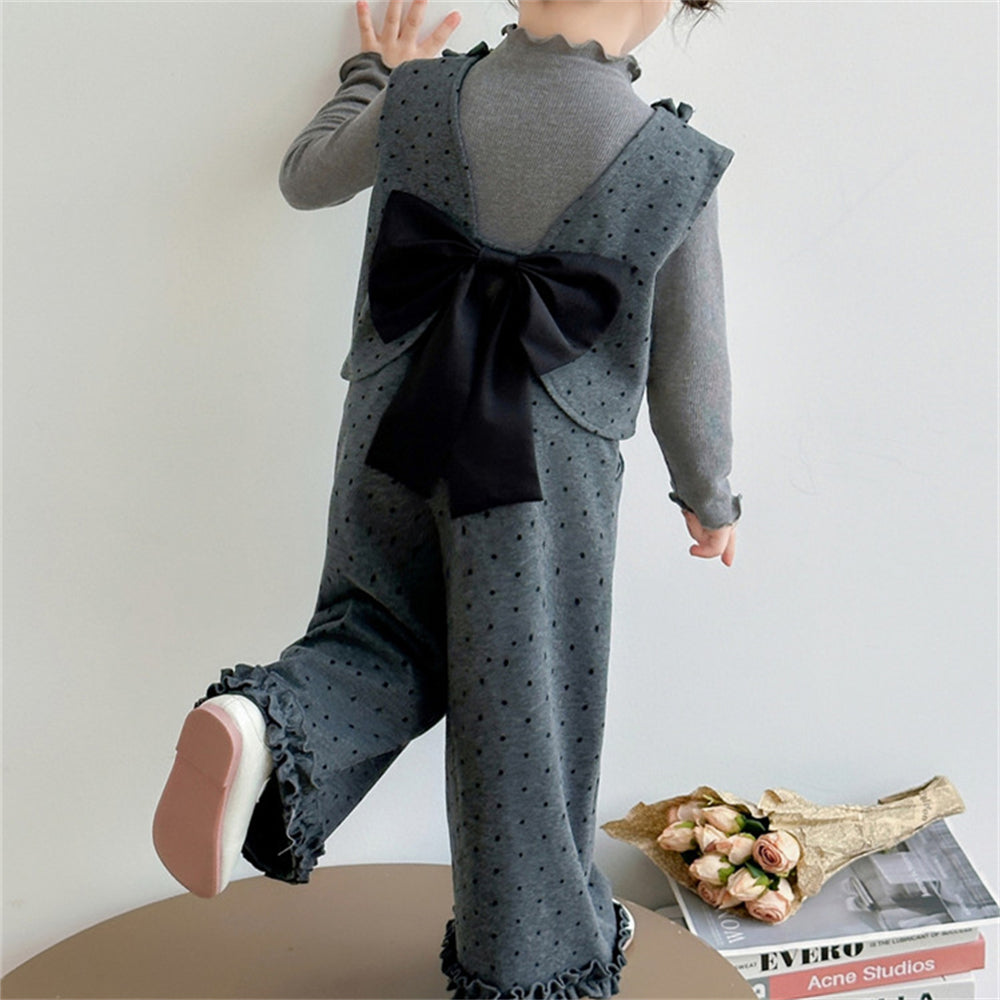 Casual Sporty Autumn 3-Piece Girls' Pants Suit, Ages 2-9 | Color: Grey | Image 3
