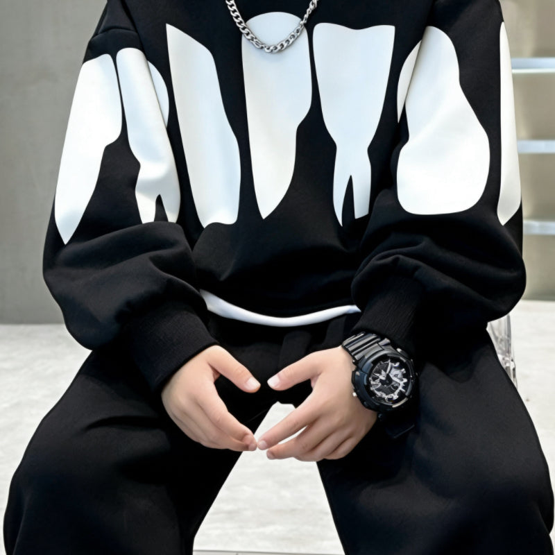 Trendy Autumn 2-Piece Boys' Pants Suit, Ages 4-14 | Color: Black | Image 2