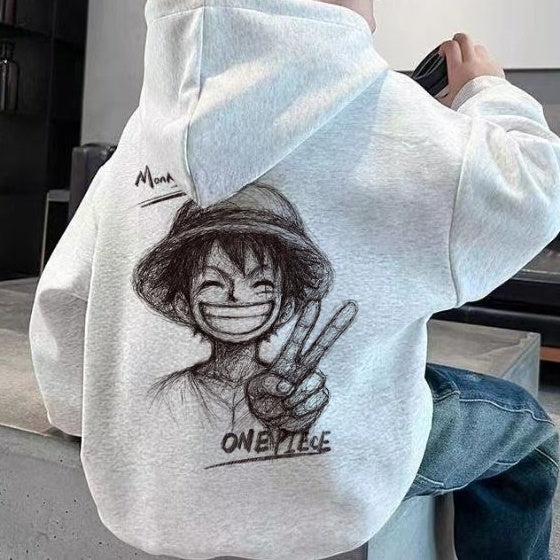 Modern Chic All-Season Minimalist Autumn Boys' Hoodie, Ages 4-14 | Color: Grey | Image 1