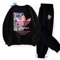 Modern Chic All-Season Casual Sporty Autumn 2-Piece Unisex Kids' Pants Suit, Ages 2-13 | Color: Black | Image 1