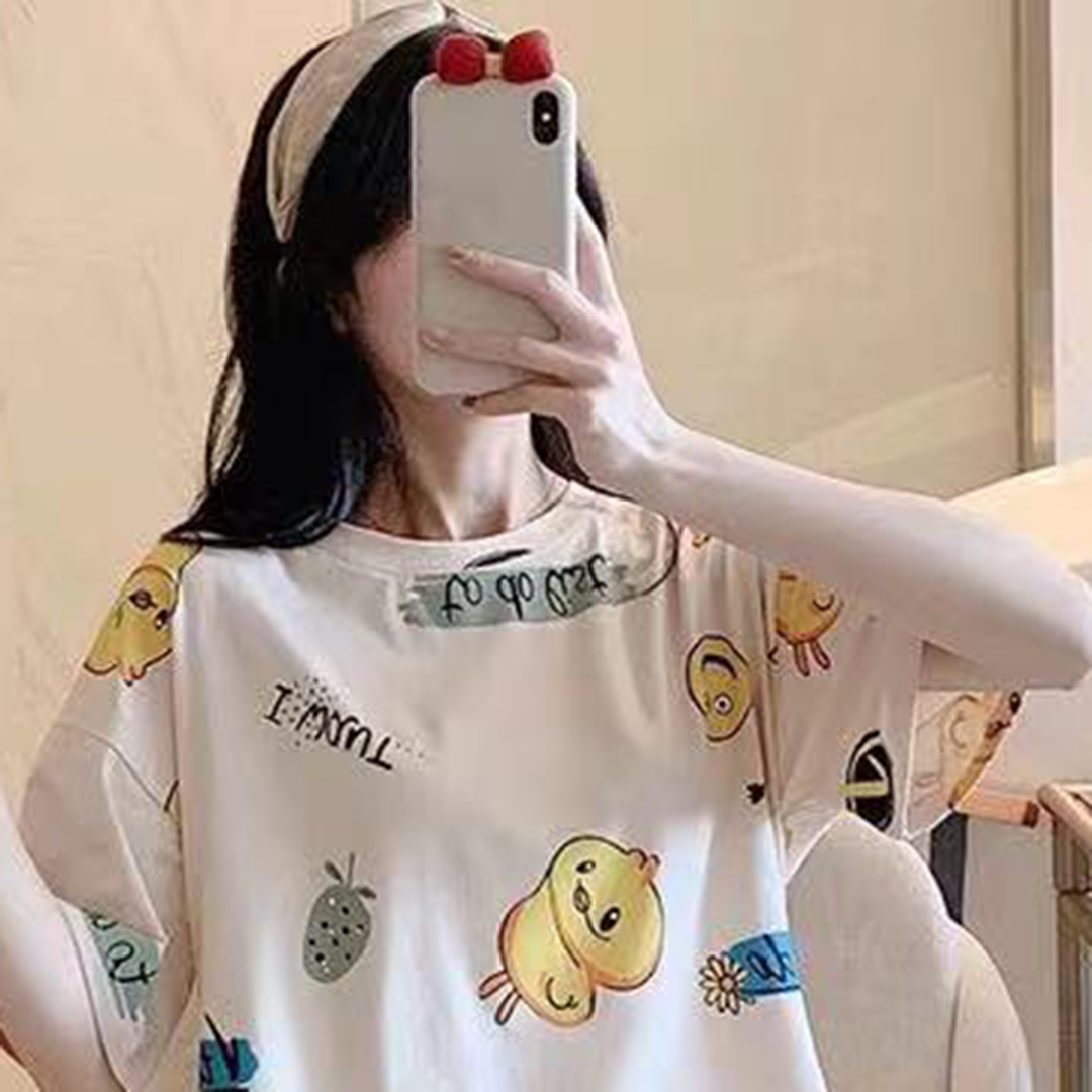 Sweet & Cute Summer Women 's Short  Sleeve Sleep Dress | Color: Style 6 | Image 2