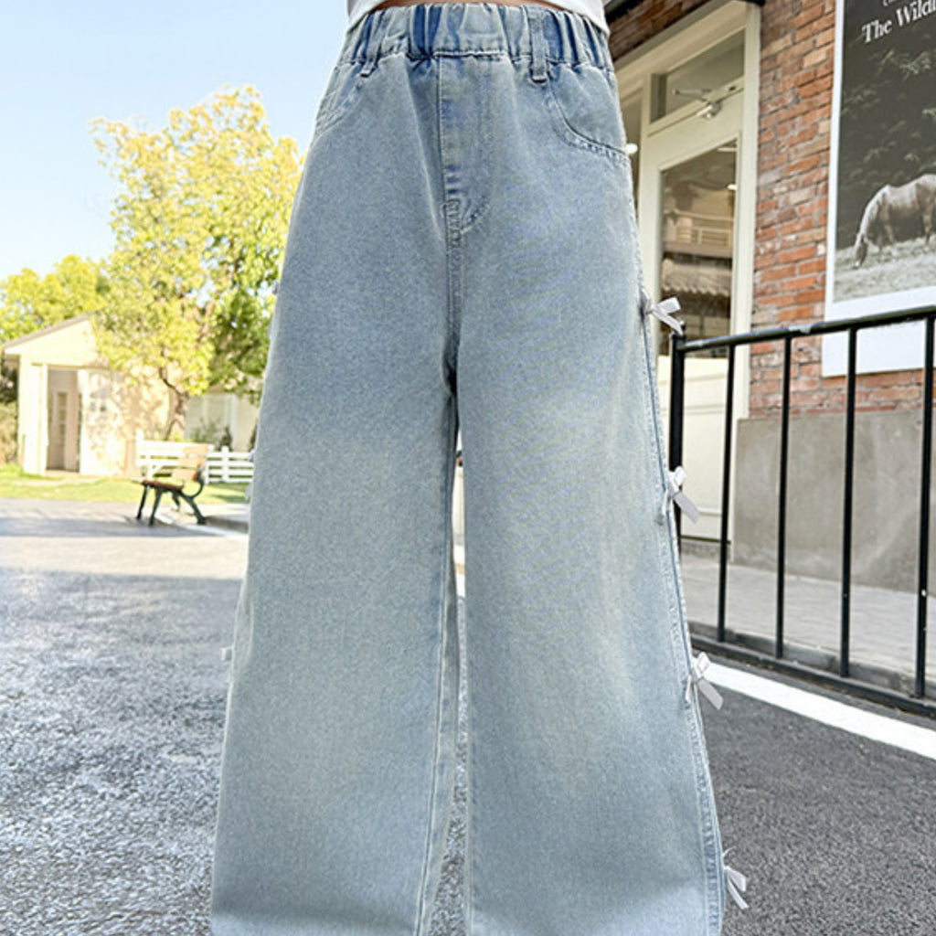 Casual Sporty Spring Girls' Jeans, Ages 4-14 | Color: Blue | Image 3