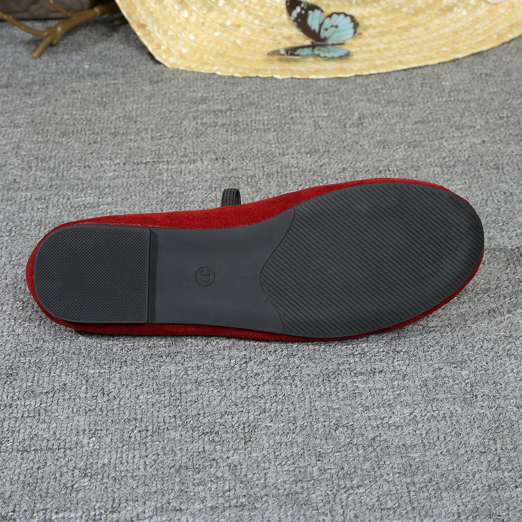 Modern Chic All-Season PU/Artificial Leather/Microfiber Leather Women's Flat Shoes | Color: Red | Image 2