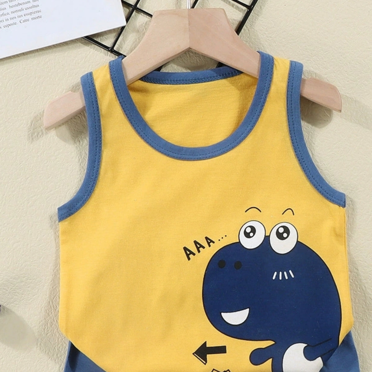 Casual Sporty Summer 2-Piece Unisex Baby Pants Suit, Ages 1-24 Months | Color: Yellow | Image 3
