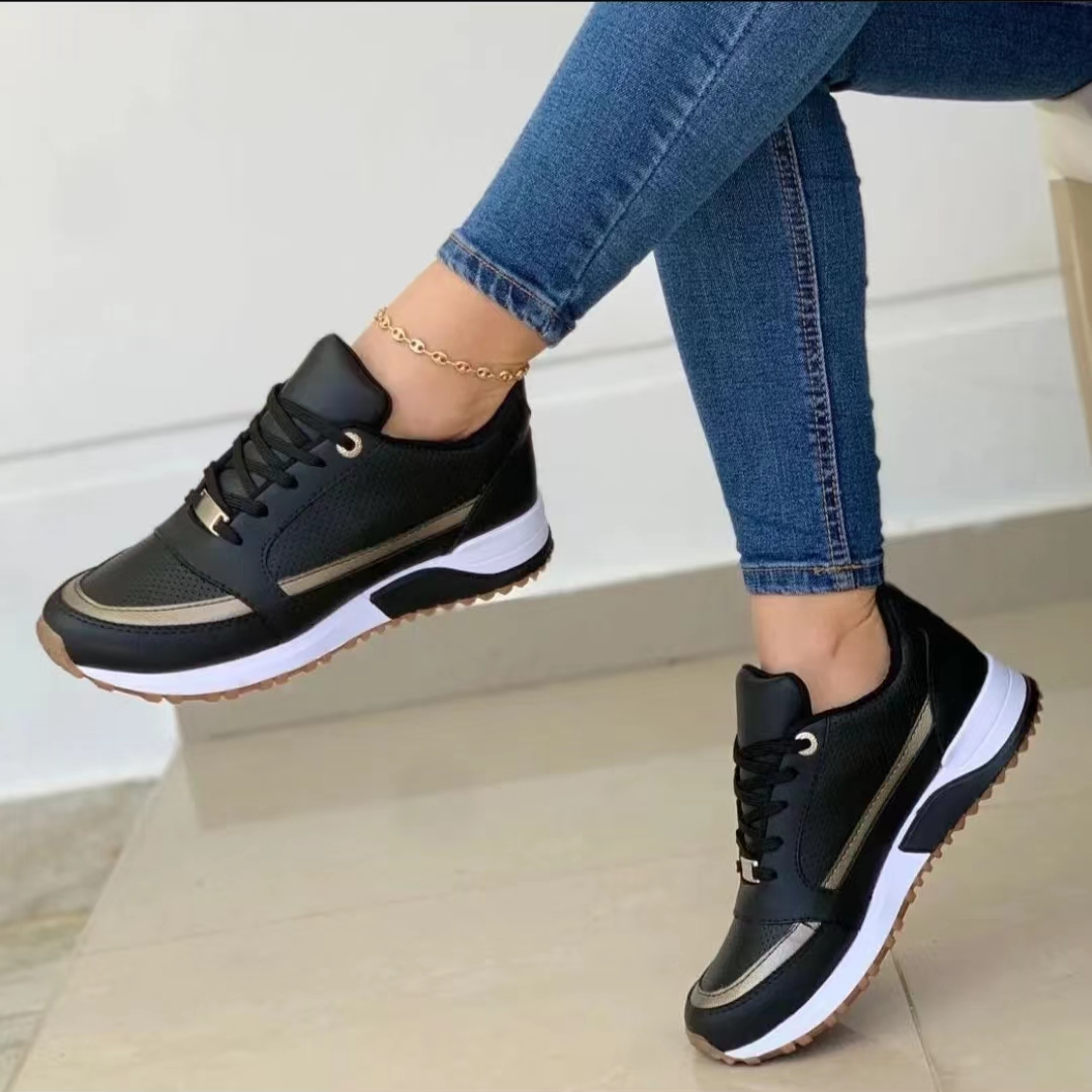 Modern Chic All-Season PU/Artificial Leather/Microfiber Leather Women's Casual Shoes | Color: Black | Image 3