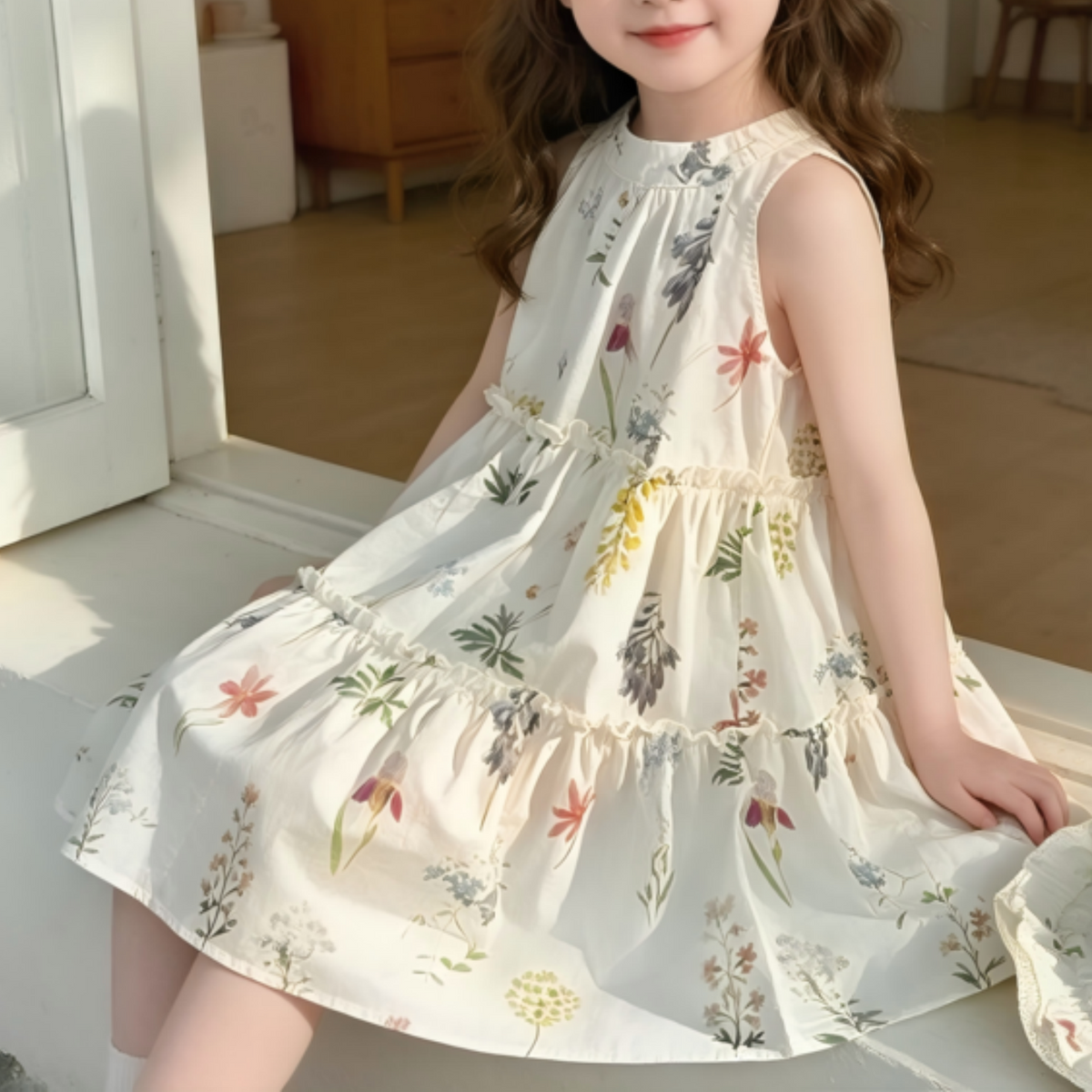Casual Sporty Summer 2-Piece Girls' A-Line Dress, Ages 3-14 | Color: As the Picture | Image 2
