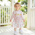 Casual Sporty Autumn Girls' A-Line Dress, Ages 2-5 | Color: White | Image 1