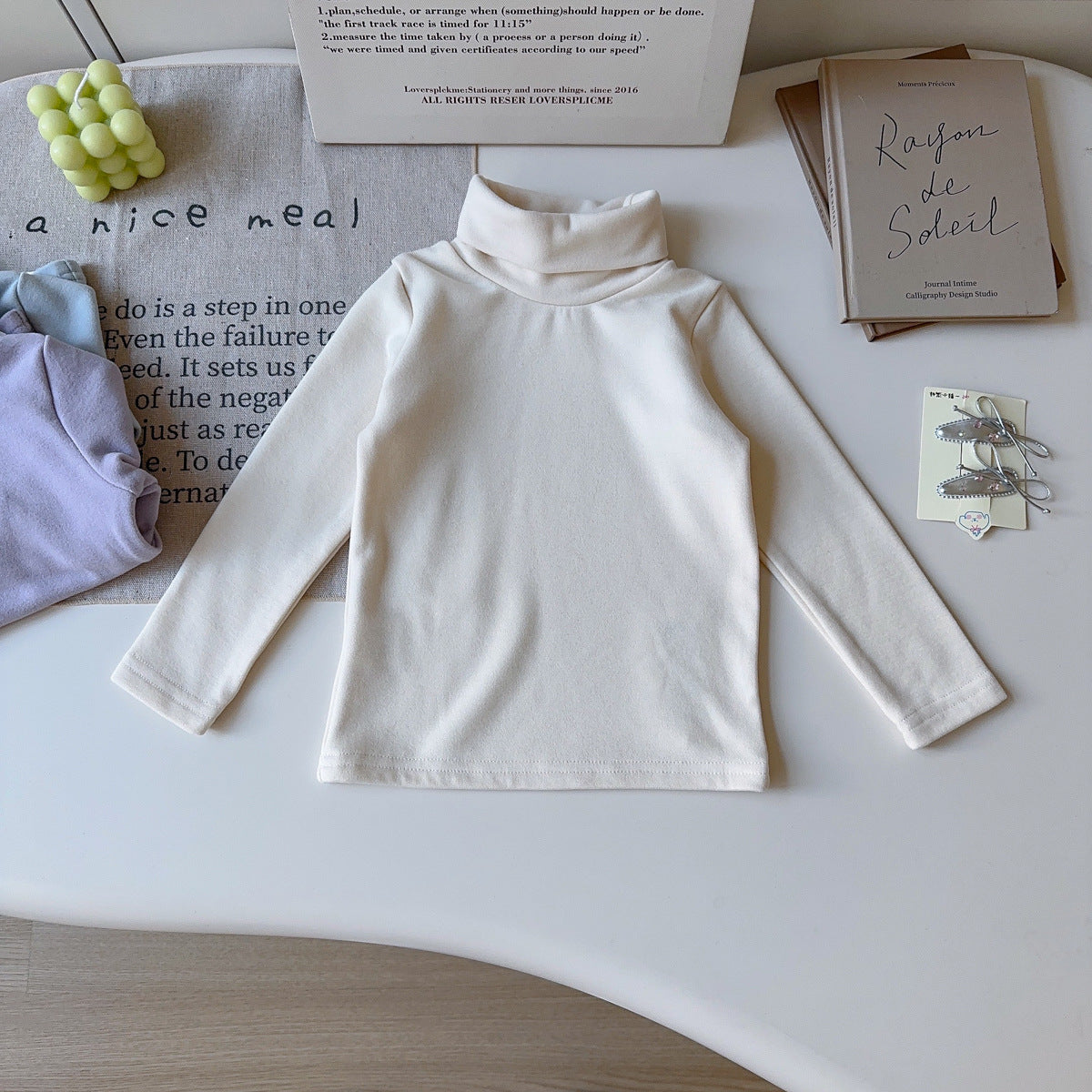Minimalist Winter Girls' T-Shirt, Ages 2-5 | Color: Apricot | Image 1