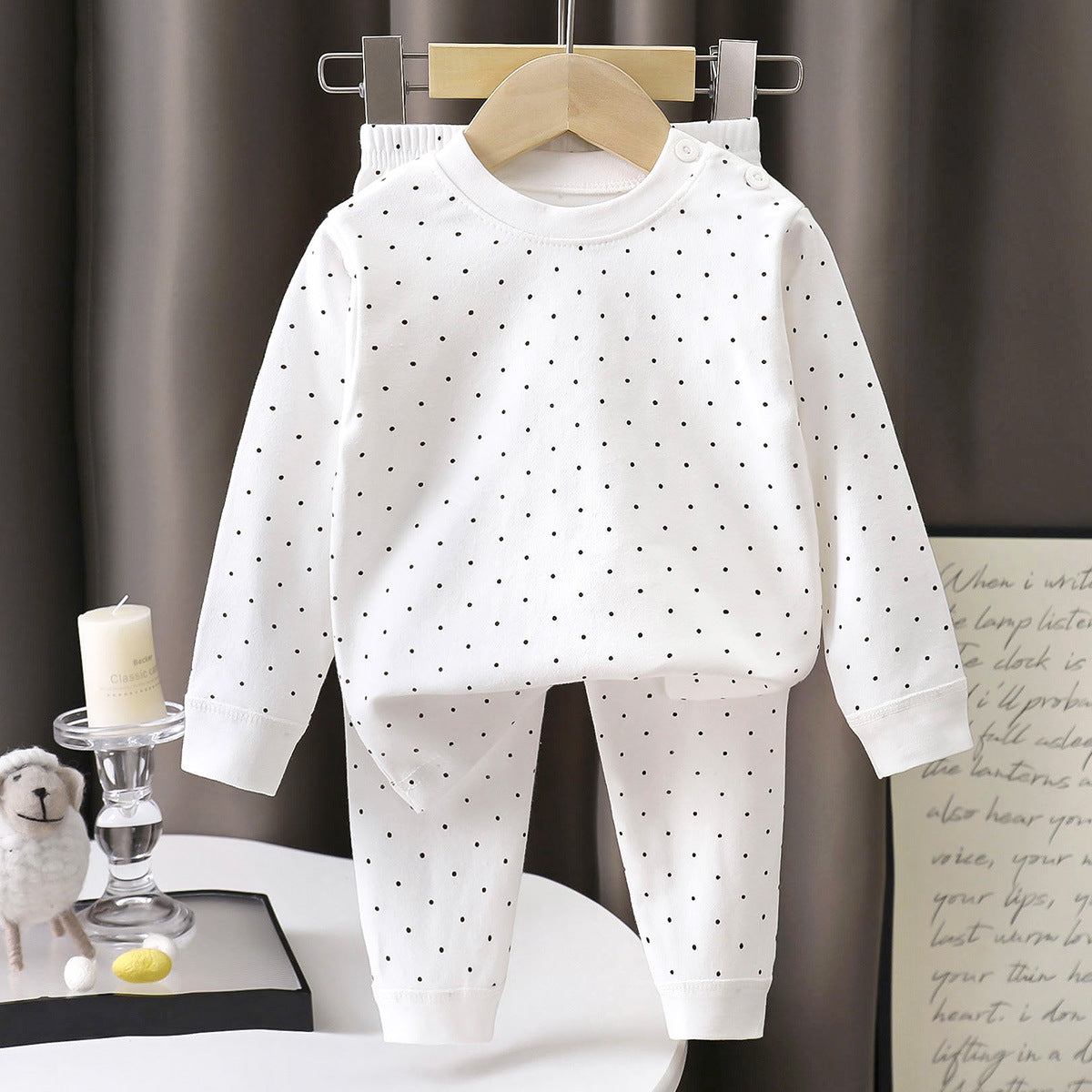 Minimalist Spring 2-Piece Unisex Kids' Pajama Set, Ages 2-7 | Color: Style 1 | Image 1
