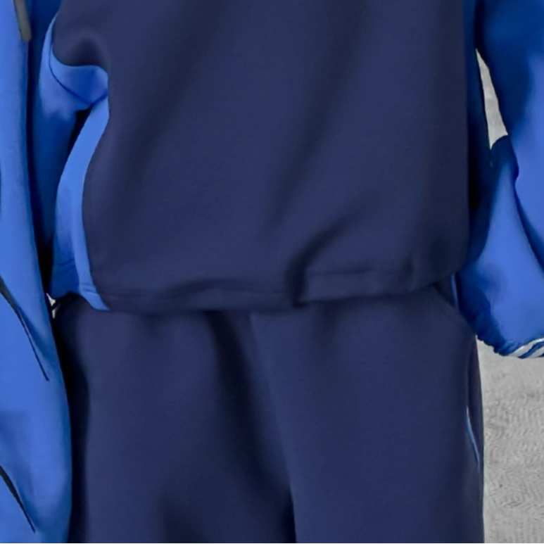 Modern Chic All-Season Casual Sporty Autumn 2-Piece Girls' Pants Suit, Ages 3-14 | Color: Blue | Image 2