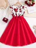 Sweet & Cute Summer Girls' A-Line Dress, Ages 11-12 | Color: Red | Image 1