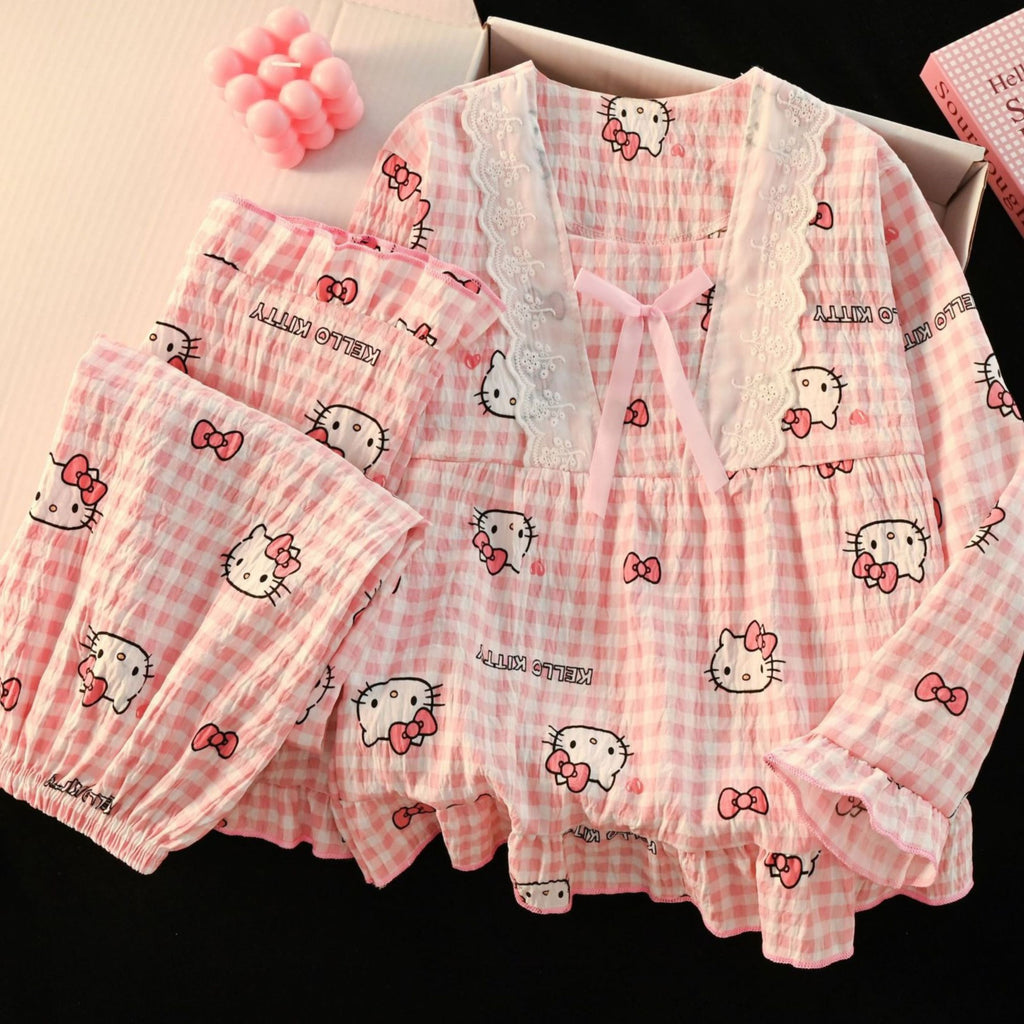 All-Season Sweet & Cute Autumn 2-Piece Girls' Pajama Set, Ages 3-14 | Color: Style 1 | Image 2