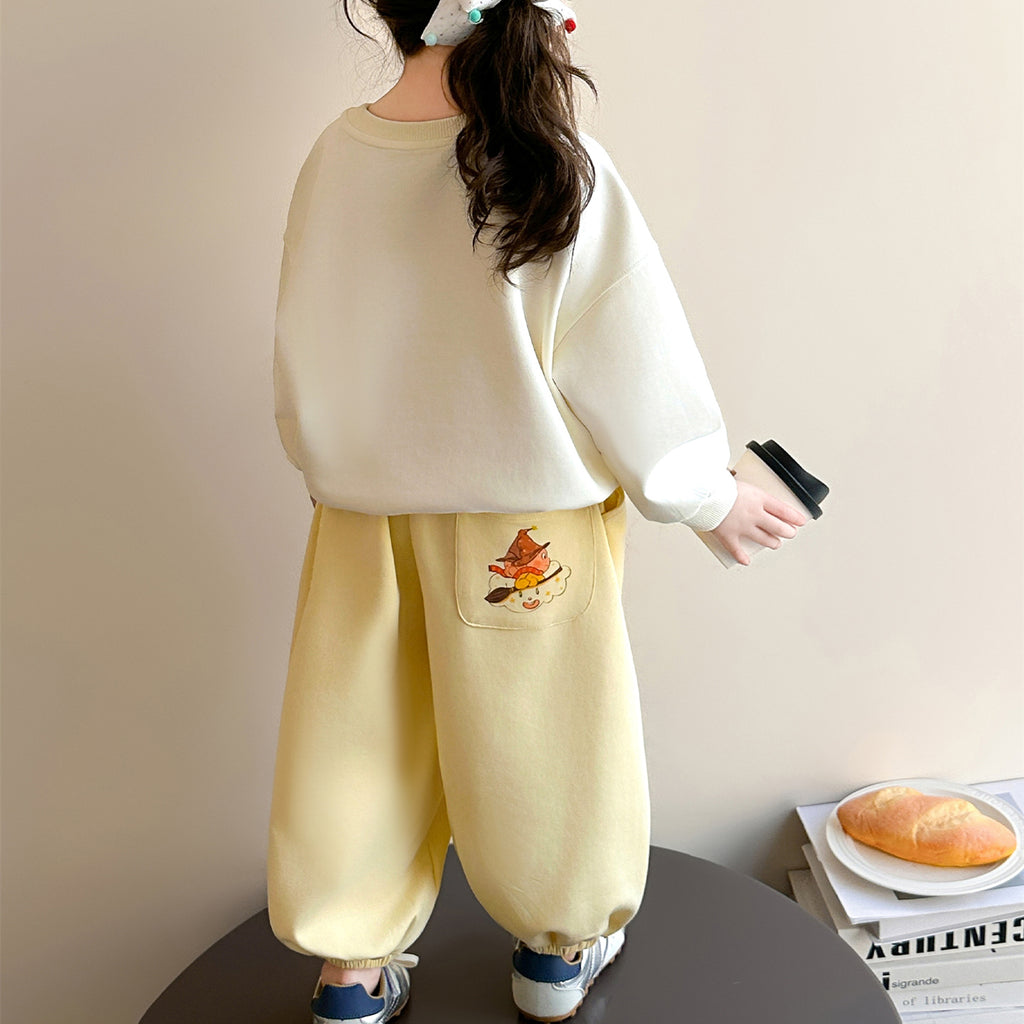Casual Sporty Autumn 2-Piece Girls' Pants Suit, Ages 2-9 | Color: As the Picture | Image 2